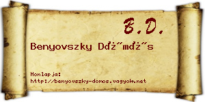 Benyovszky Dömös névjegykártya